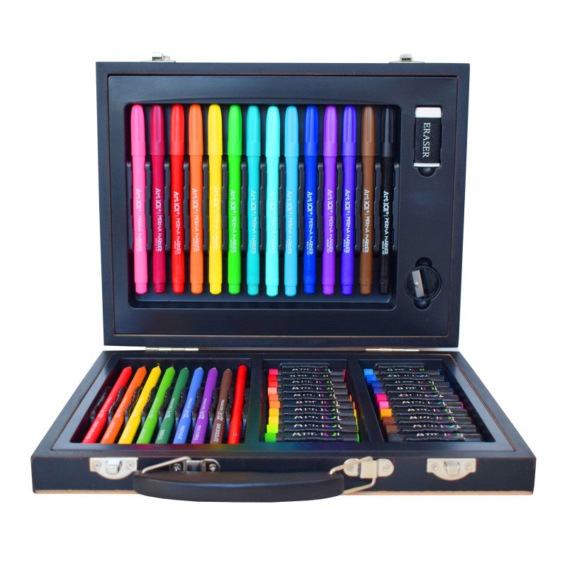 ART 101 - Color & Sketch Color Your Own Wood 58-Piece Art Set