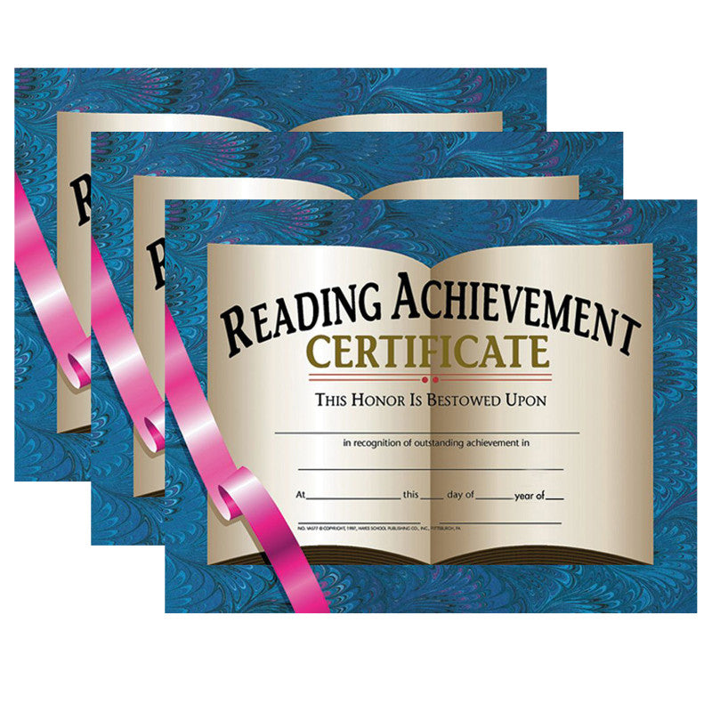 HAYES PUBLISHING - Reading Achievement Certificate, 30 Per Pack, 3 Packs (H-VA577-3)