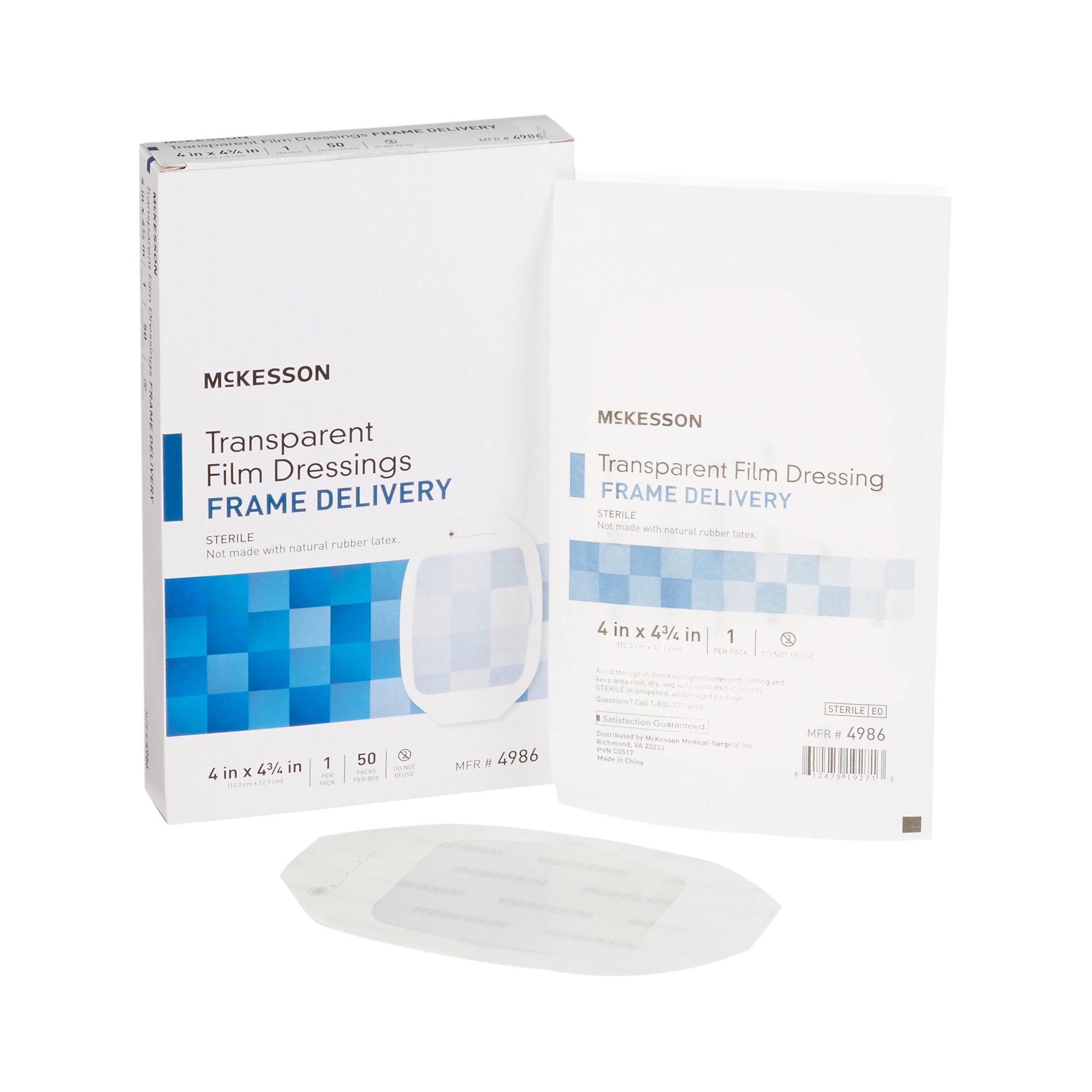 McKesson Brand - Transparent Film Dressing McKesson 4 X 4-3/4 Inch Frame Style Delivery Octagon Sterile [50/BX]