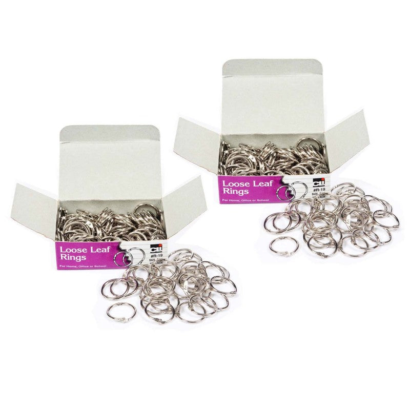 CHARLES LEONARD - Loose Leaf Rings, 3/4", 100 Per Box, 2 Boxes