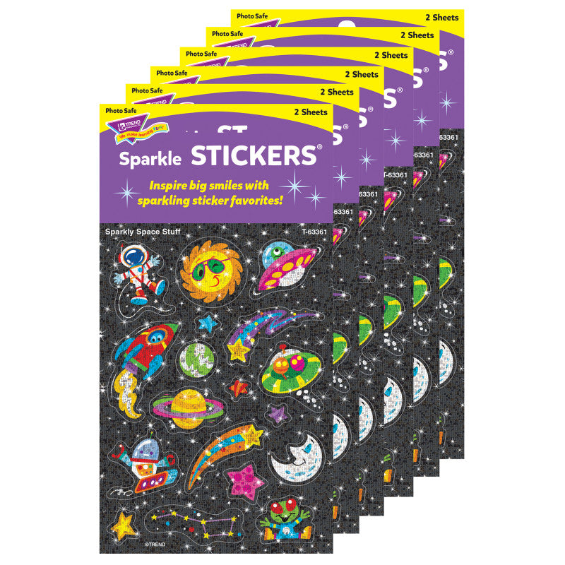 TREND - Sparkly Space Stuff Sparkle Stickers®, 36 Per Pack, 6 Packs