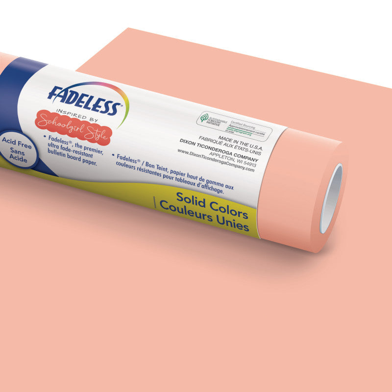 FADELESS - Schoolgirl Style™ Bulletin Board Paper, 48" x 50' Roll, Coral Sugar