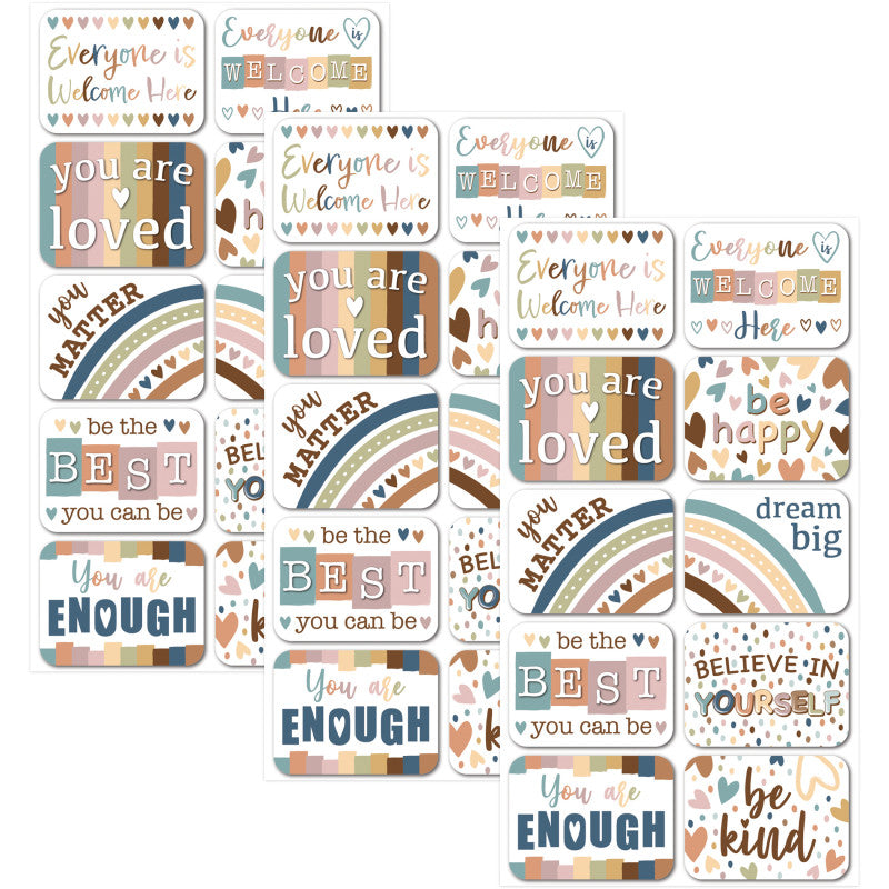 ASHLEY PRODUCTIONS - Non-Magnetic Mini Whiteboard Erasers, Everyone is Welcome, 10 Per Pack, 3 Packs
