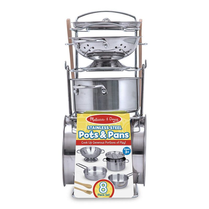 MELISSA & DOUG - Let's Play House! Stainless Steel Pots & Pans Play Set