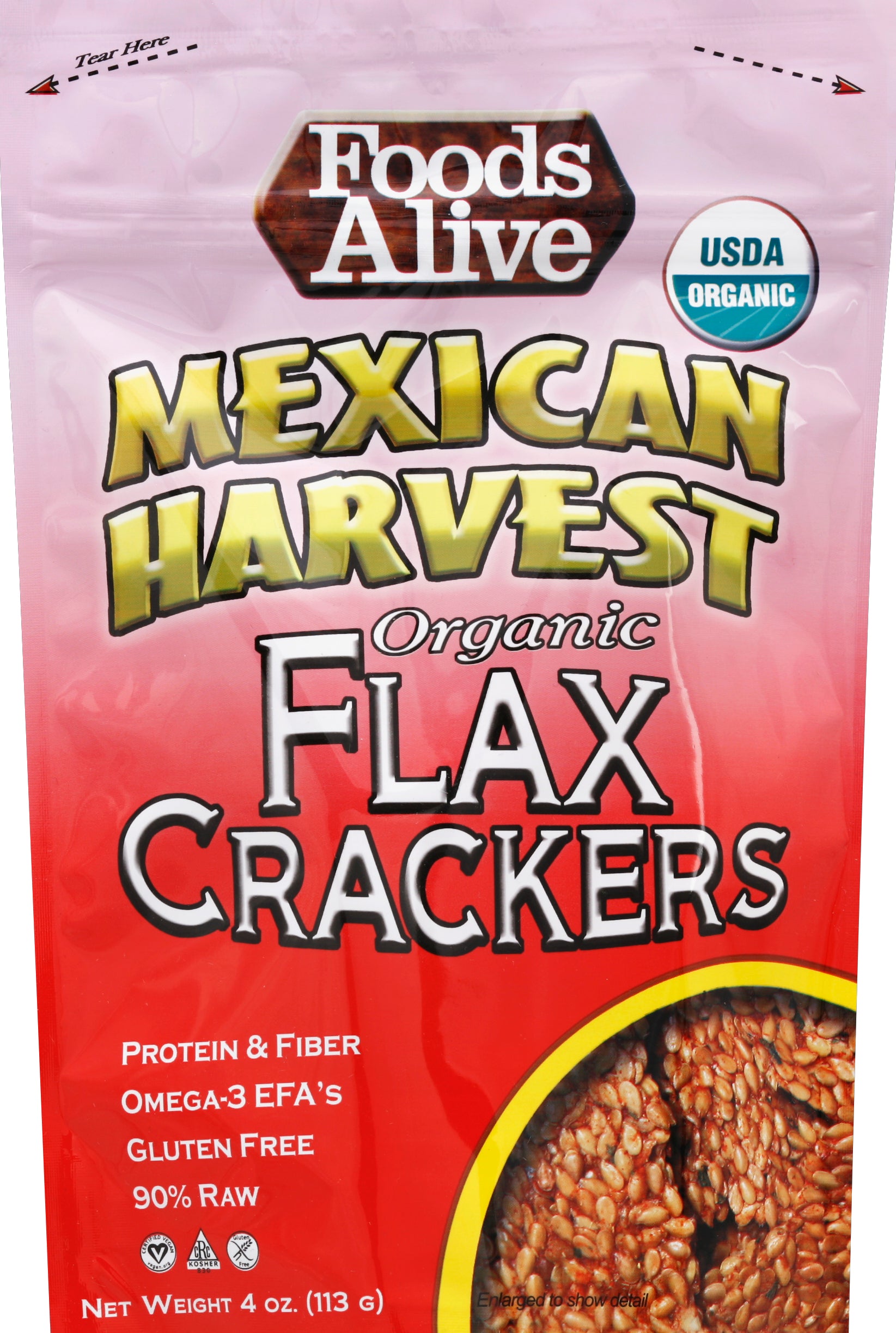 Foods Alive Flax Crackers 4 oz - Case of 6