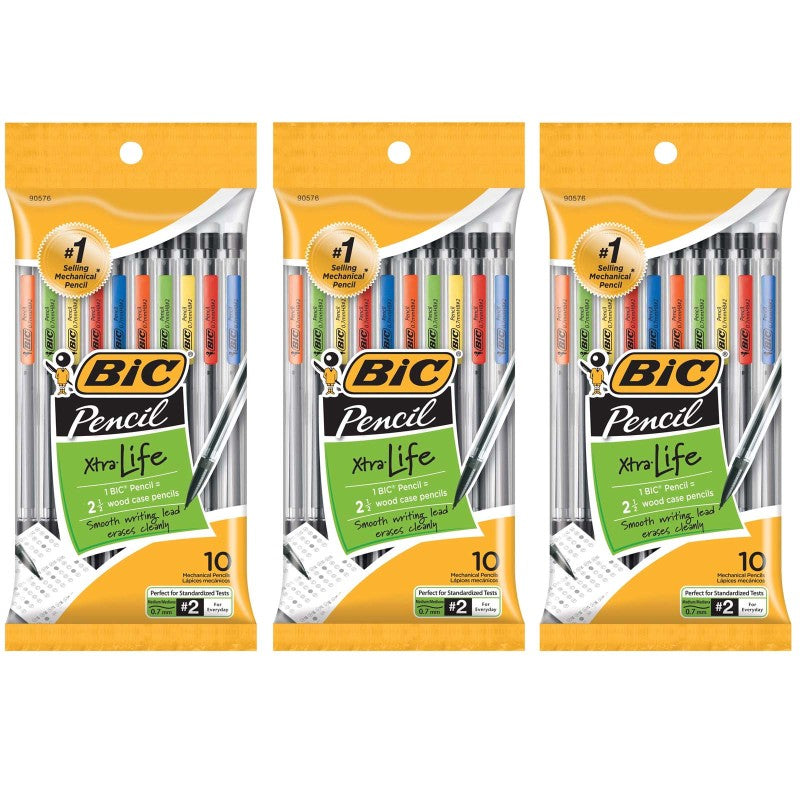 BIC - Mechanical Pencils, 0.7mm, 10 Per Pack, 3 Packs