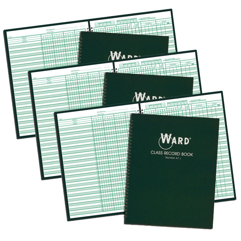 WARD - Class Record Book, 38 Name, 6-7 Week Periods, Pack of 3