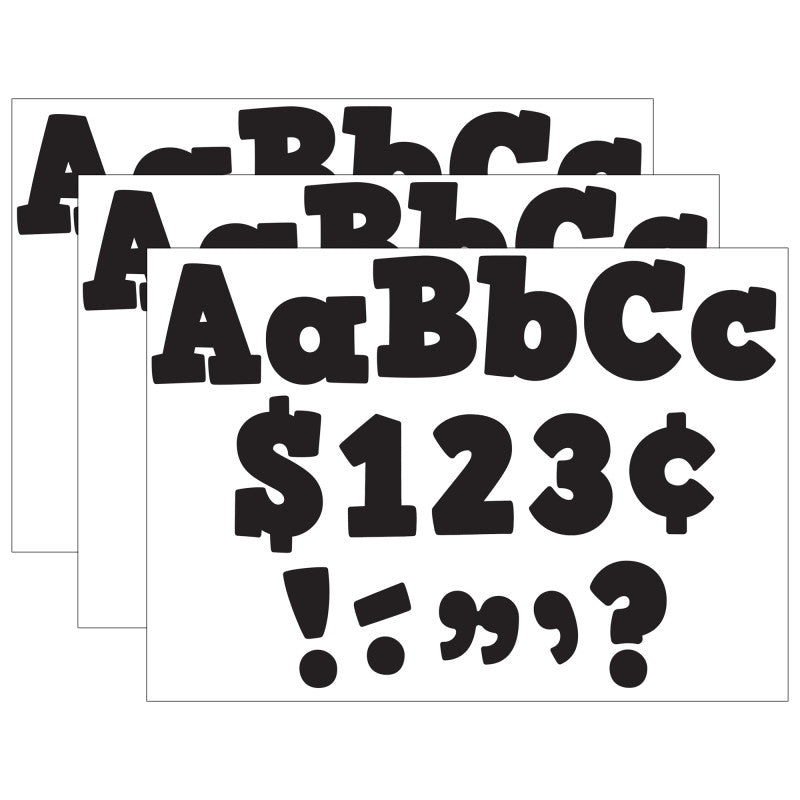 TEACHER CREATED RESOURCES - Black Bold Block 4" Letters Combo Pack, 230 Pieces Per Pack, 3 Packs