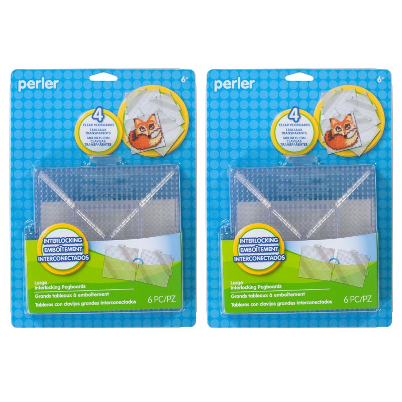 PERLER - Large Clear Pegboards, 4 Per Pack, 2 Packs