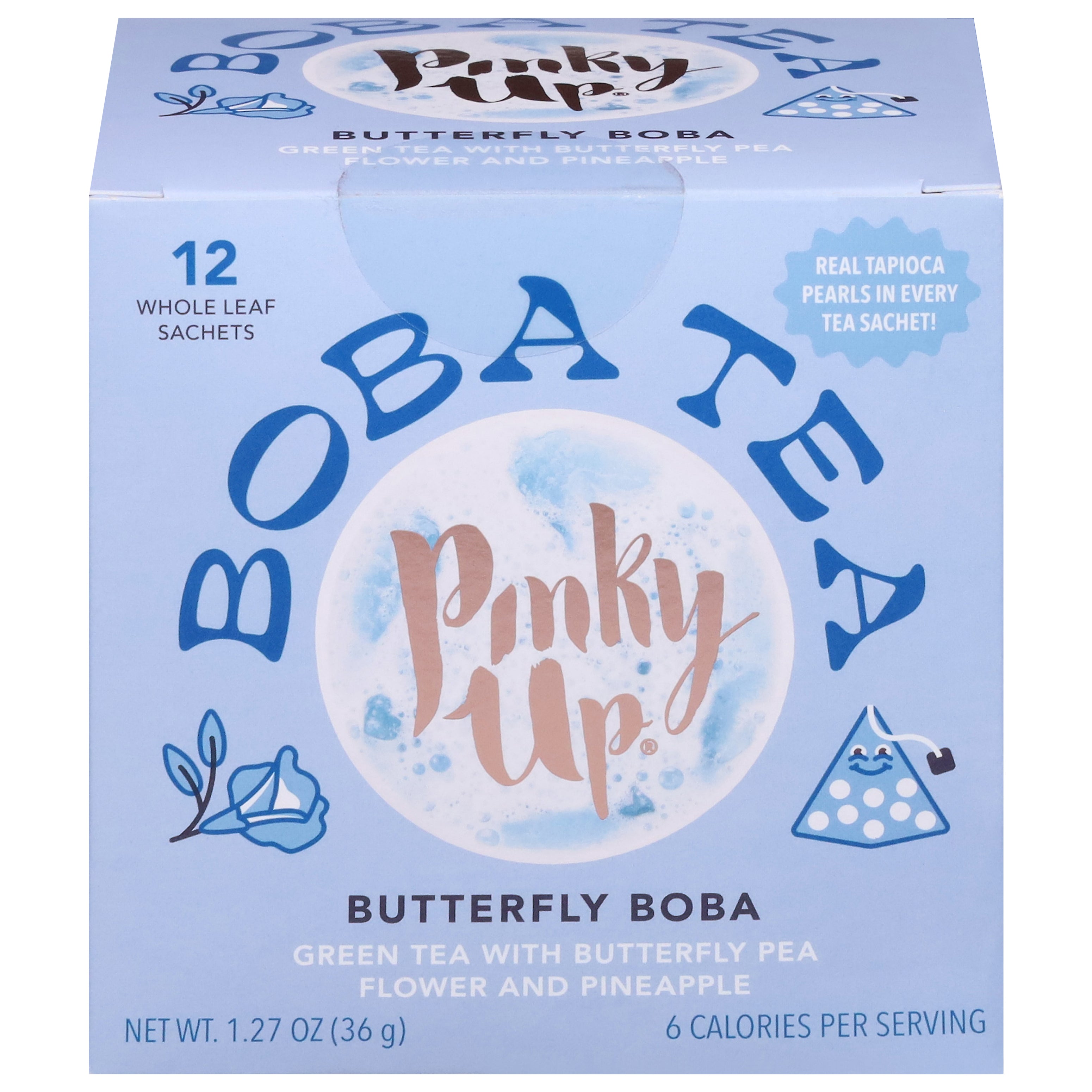 Pinky Up Butterfly Boba Boba Tea 12 Sachets - Case of 6