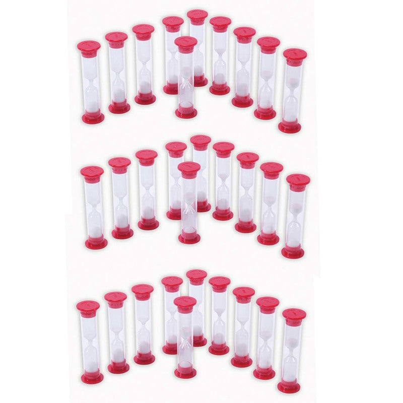 LEARNING ADVANTAGE - Sand Timers - 1 Minute - 10 Per Pack - 3 Packs