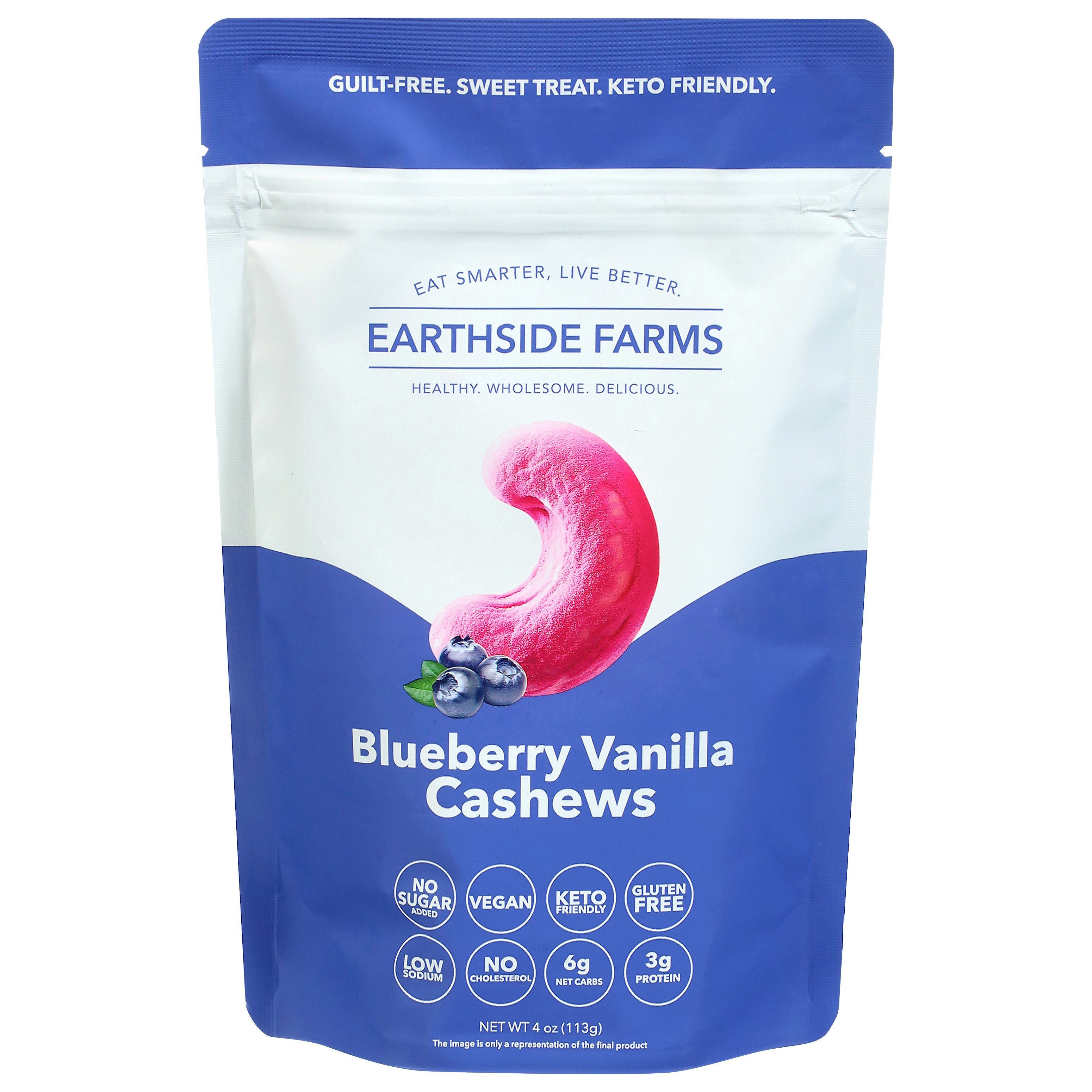 Earthside Farms Blueberry Vanilla Cashews 4 oz - Case of 10