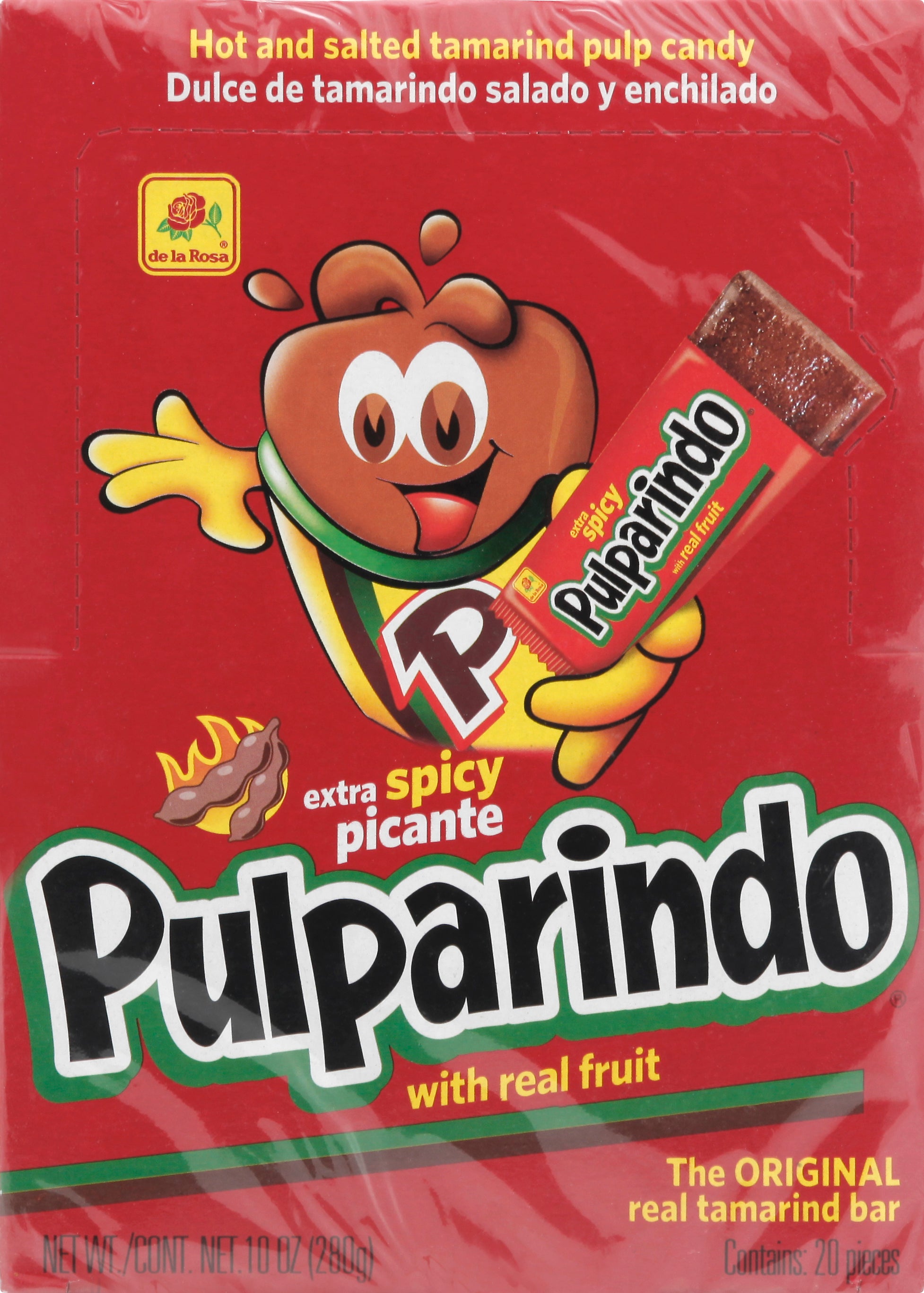 De La Rosa Extra Spicy Pulparindo 20 ea - Case of 32