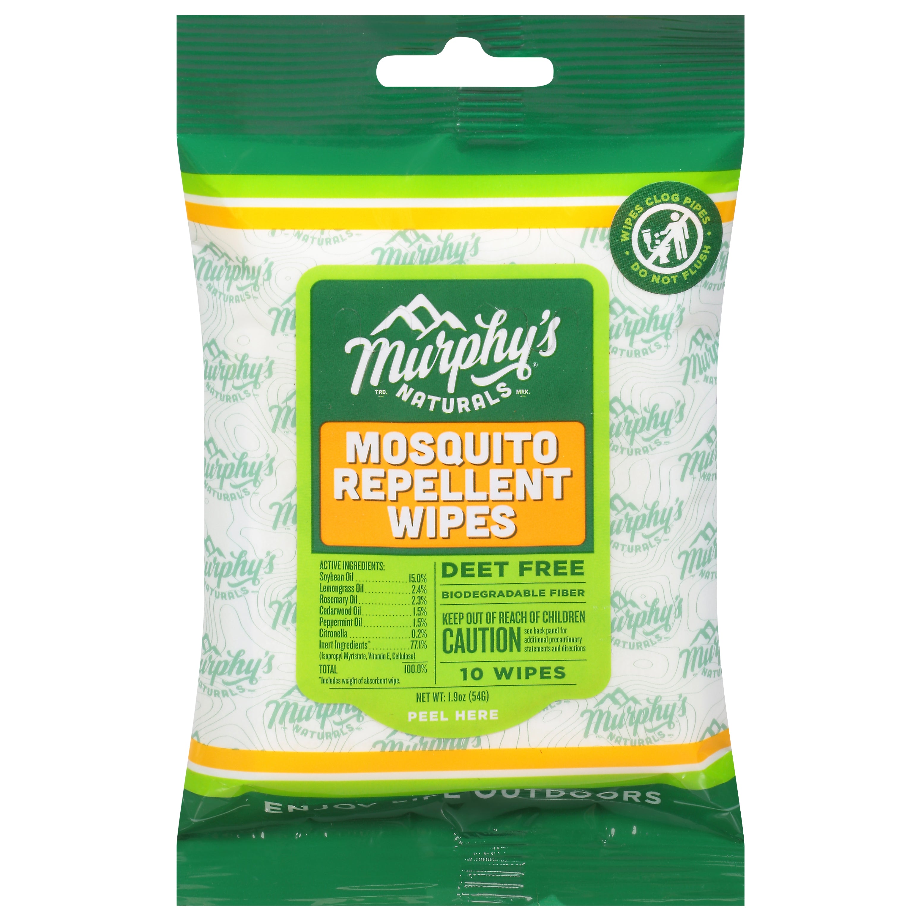 Murphy's Naturals Mosquito Repellent Wipes 10 ea - Case of 6