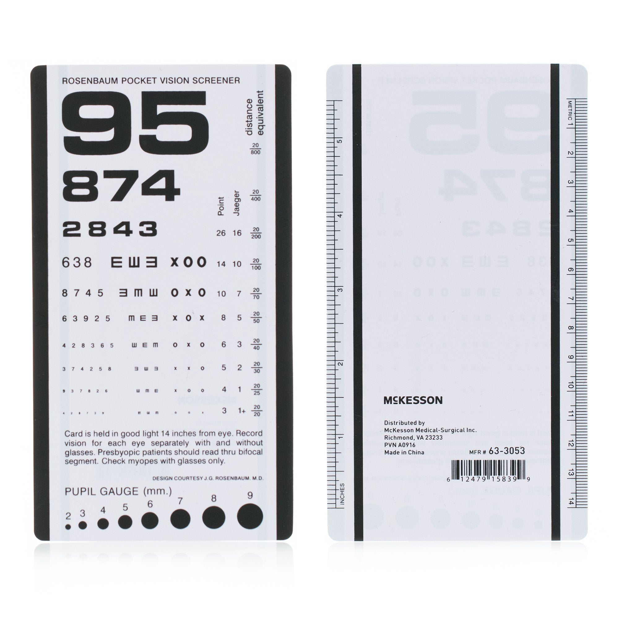 McKesson Brand - Eye Chart McKesson 14 Inch Distance Acuity Test [5/BG]