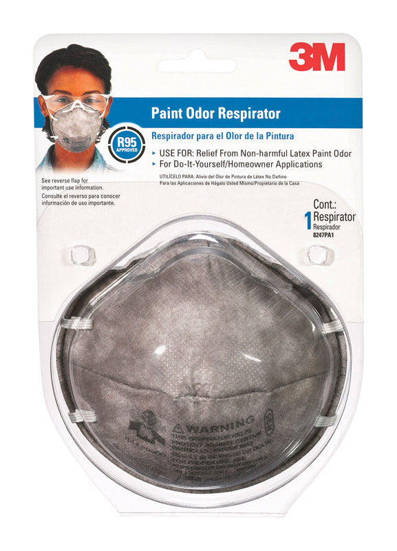 3M - 3M P95 Paint Odor Cup Disposable Respirator Gray One Size Fits All 1 pk