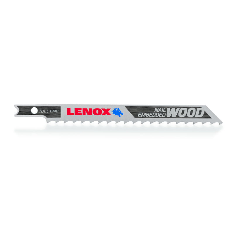 LENOX - Lenox 4 in. Bi-Metal U-Shank Nail-Embedded Wood Jig Saw Blade 6 TPI 3 pk