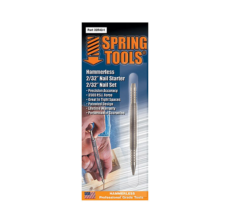 SPRING TOOLS - Spring Tools 2/32 in. Hammerless Nail Starter and Nail Set 1 pc