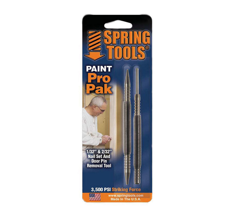 SPRING TOOLS - Spring Tools Paint Pro Pak 1/32 and 2/32 in. Hammerless Nail Set and Door Pin Removal Tool 2 pc