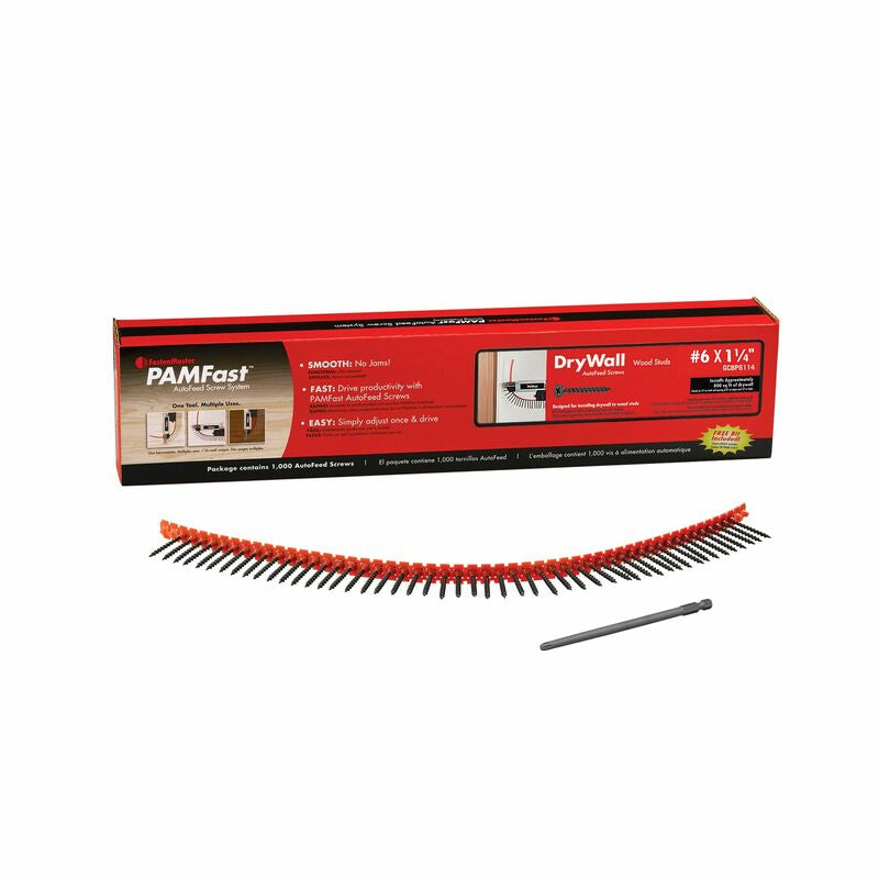 FASTENMASTER - FastenMaster PAMFast No. 6 X 1-1/4 in. L Phillips Collated Drywall Screws 1000 pk