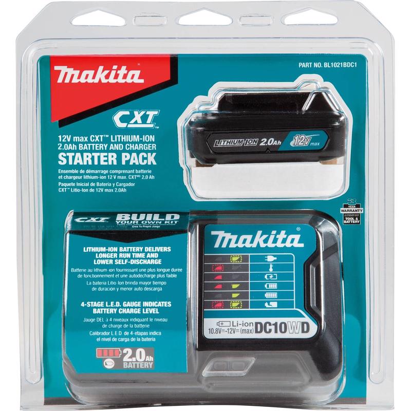 MAKITA - Makita 12V MAX CXT 2 Ah Lithium-Ion Slide Battery and Charger Starter Kit 2 pc