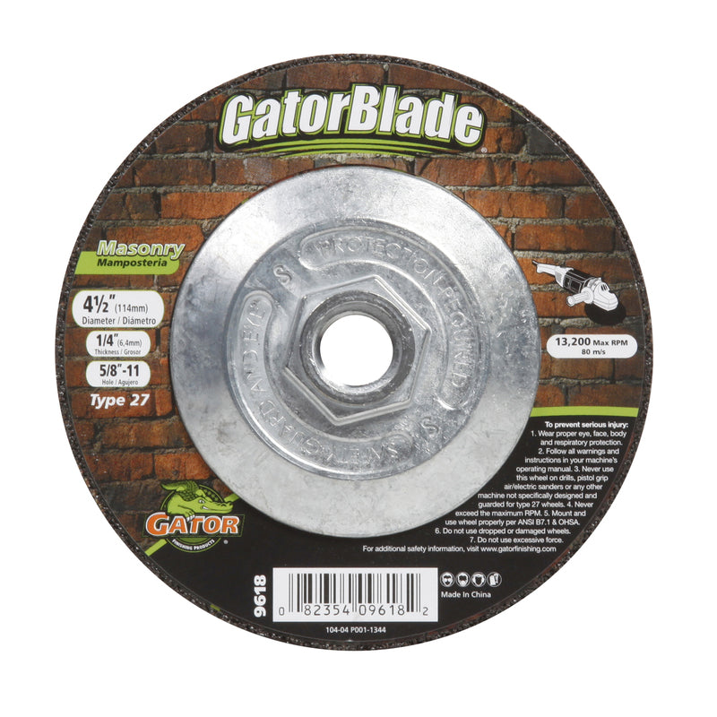 GATOR - Gator 4-1/2 in. D X 5/8-11 in. Masonry Grinding Wheel