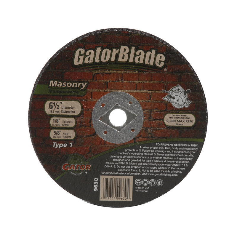 GATOR - Gator 6-1/2 in. D X 5/8 in. Masonry Cutting Wheel 1 pc