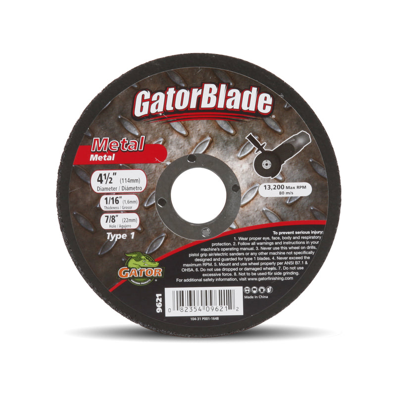 GATOR - Gator 4-1/2 in. D X 7/8 in. Aluminum Oxide Type 1 Metal Cut-Off Wheel 1 pc