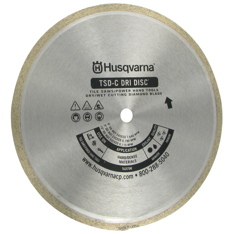 HUSQVARNA - Husqvarna Tacti-Cut Dri Disc 10 in. D X 5/8 in. Diamond Continuous Rim Diamond Saw Blade 1 pk