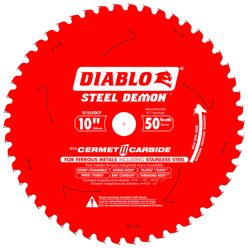 DIABLO - Diablo Steel Demon 10 in. D X 1 in. Cermet Metal Saw Blade 50 teeth 1 pk