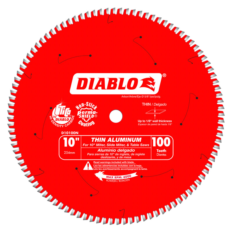 DIABLO - Diablo 10 in. D X 5/8 in. TiCo Hi-Density Carbide Circular Saw Blade 100 teeth 1 pk