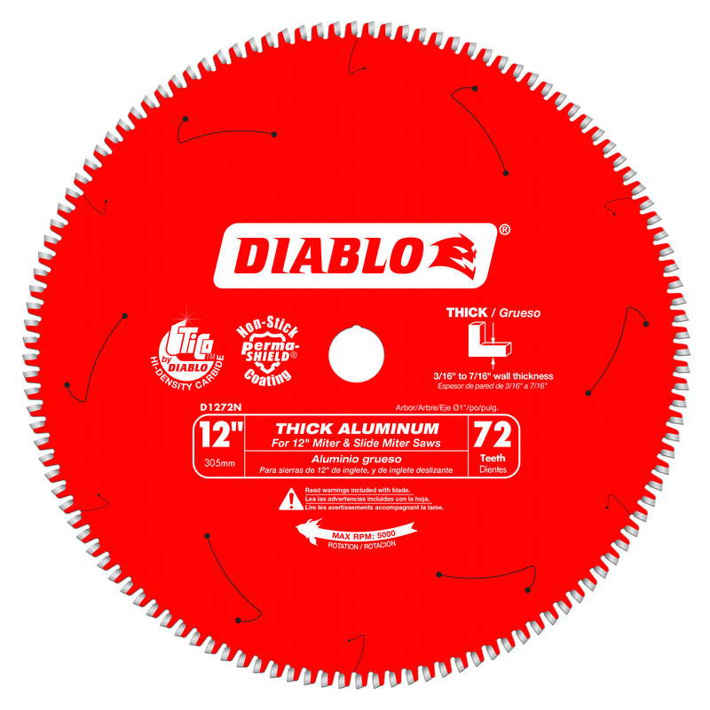 DIABLO - Diablo 12 in. D X 1 in. TiCo Hi-Density Carbide Circular Saw Blade 72 teeth 1 pk