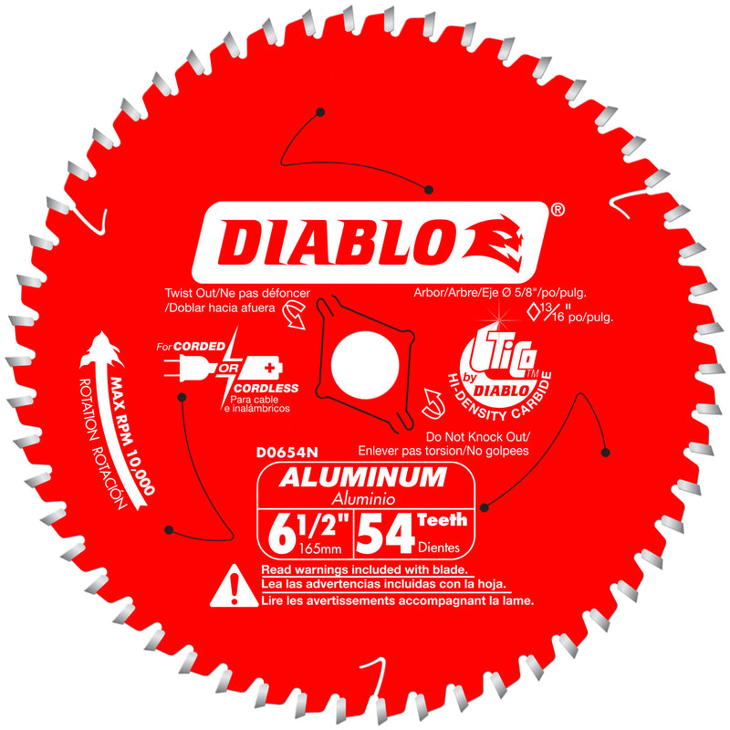 DIABLO - Diablo 6-1/2 in. D X 5/8 in. TiCo Hi-Density Carbide Circular Saw Blade 54 teeth 1 pk