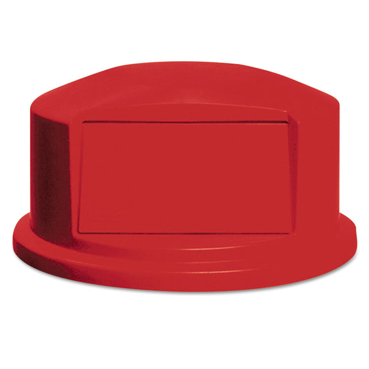 Rubbermaid Commercial - Round BRUTE Dome Top with Push Door, 24.81w x 12.63h, Red