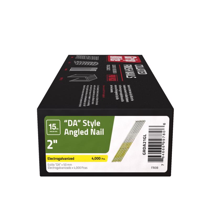 GRIP-RITE - Grip-Rite 2 in. 15 Ga. Angled Strip Electro Galvanized Finish Nails 34 deg 4000 pk