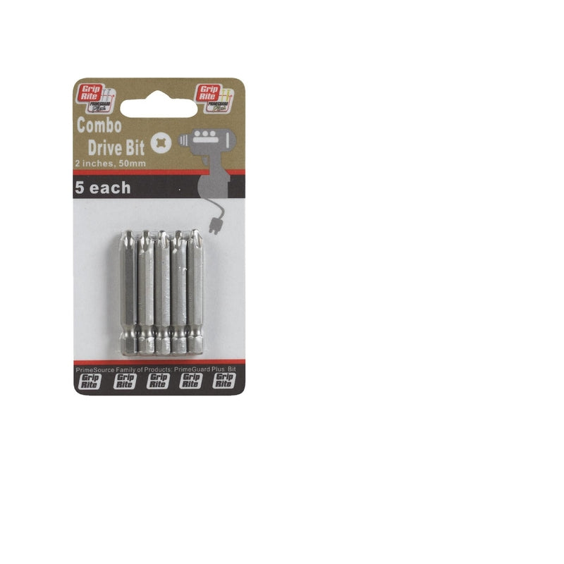 GRIP-RITE - Grip-Rite Phillips/Square 2 in. L Combo Power Bit Set Steel 5 pc