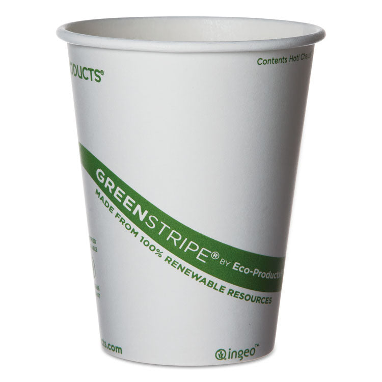 Eco-Products - GreenStripe Renewable and Compostable Hot Cups, 12 oz, 50/Pack, 20 Packs/Carton