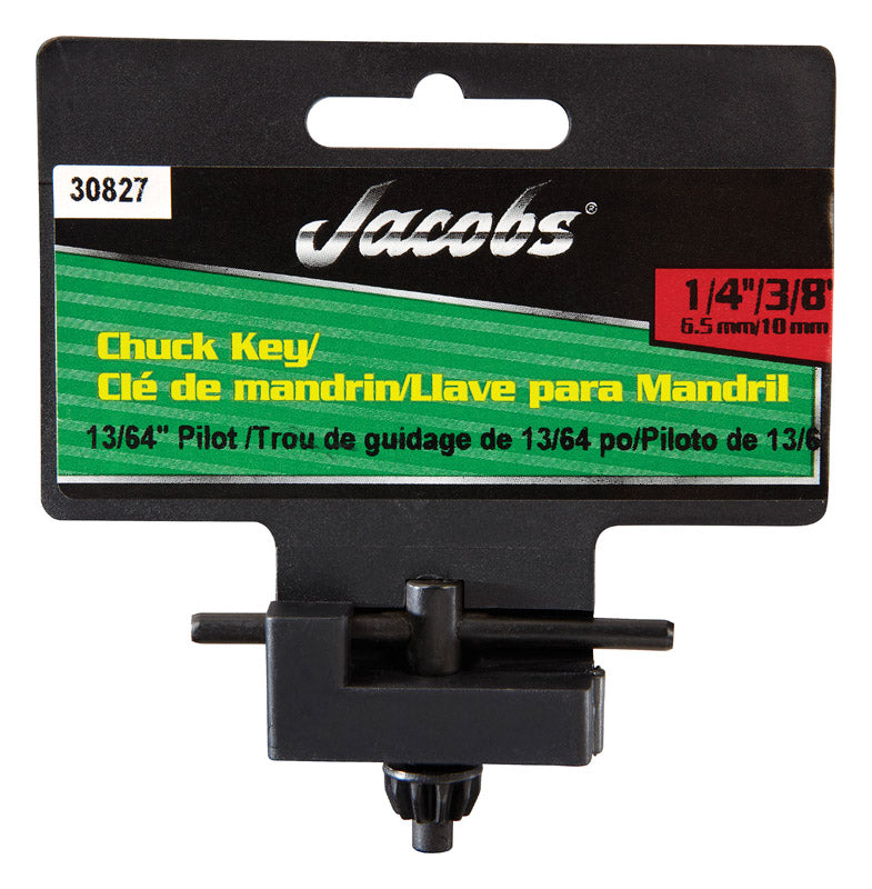 JACOBS - Jacobs 1/4 to 3/8 in. X 13/64 in. Chuck Key T-Handle Steel 1 pc