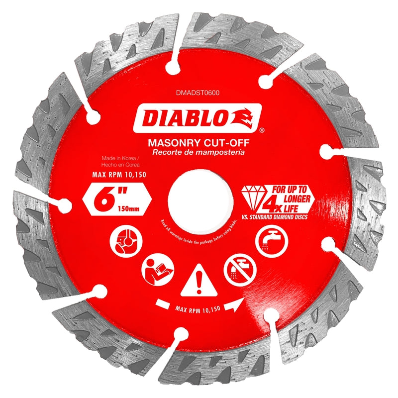 DIABLO - Diablo 6 in. D X 7/8 in. Diamond Segmented Turbo Masonry Cut-Off Disc