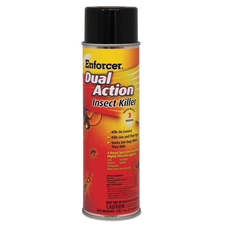 Enforcer - Dual Action Insect Killer, For Flying/Crawling Insects, 17 oz Aerosol Spray, 12/Carton