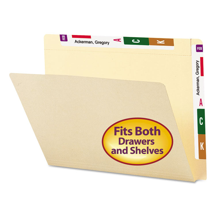 Smead - Heavyweight Manila End Tab Conversion File Folders, Straight Tabs, Letter Size, 0.75" Expansion, Manila, 100/Box