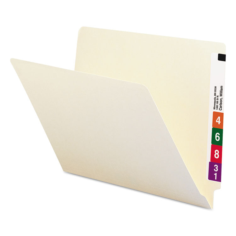 Smead - Heavyweight Manila End Tab Folders, 9.5" High Front, Straight 1-Ply Tabs, Letter Size, 0.75" Expansion, Manila, 100/Box