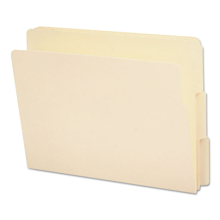 Smead - End Tab File Folder, 1/3-Cut Tabs: Assorted, Letter Size, 0.75" Expansion, Manila, 100/Box