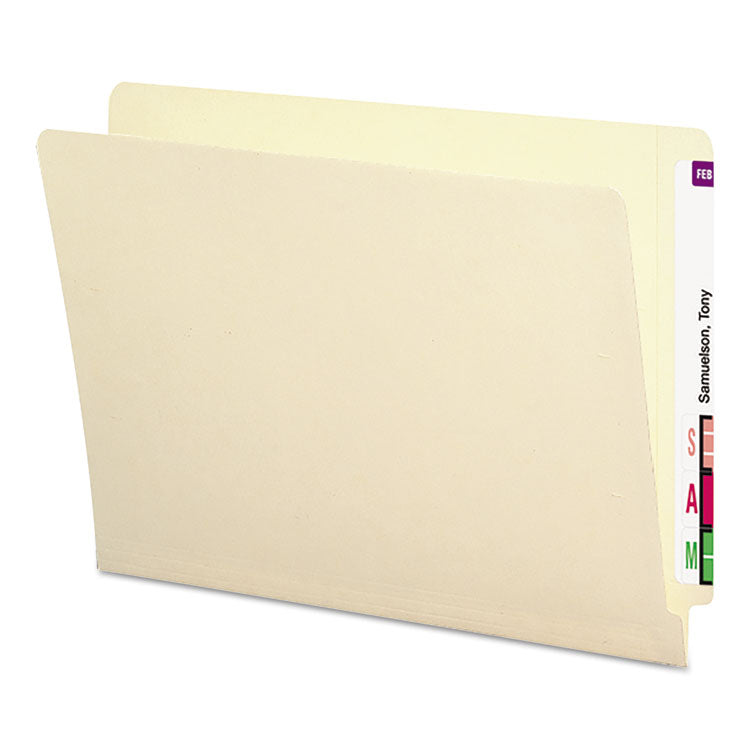 Smead - End Tab Folders with Antimicrobial Product Protection, Straight Tabs, Letter Size, 0.75" Expansion, Manila, 100/Box