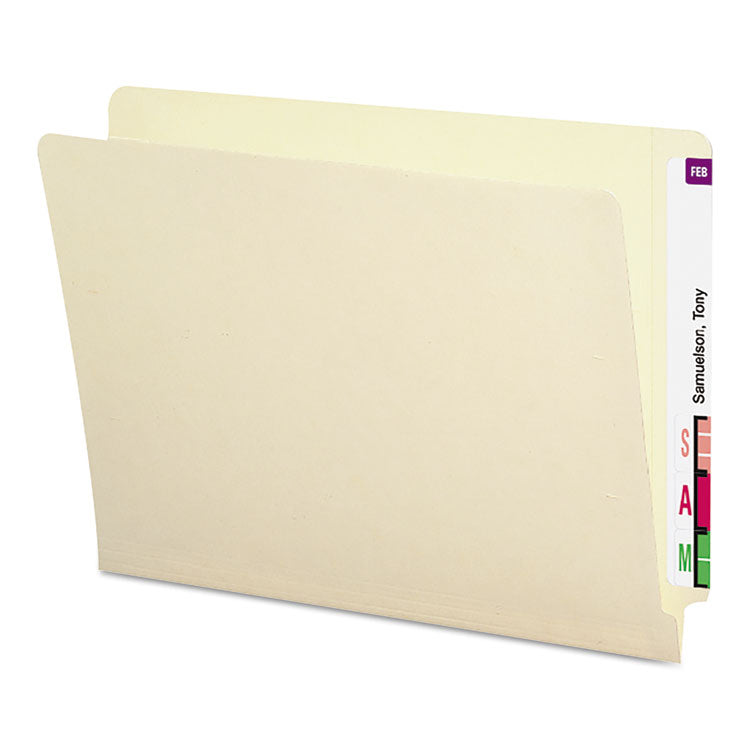 Smead - Shelf-Master Heavyweight Manila End Tab Folders, Straight Tabs, Letter Size, 0.75" Expansion, Manila, 50/Box