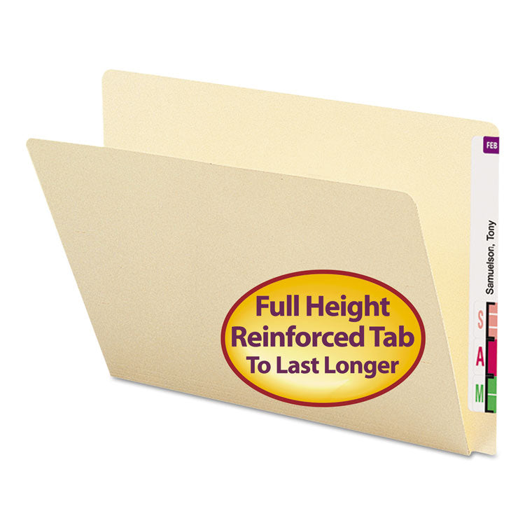 Smead - Extended End Tab Manila Folders, Straight Tabs, Letter Size, 0.75" Expansion, Manila, 100/Box