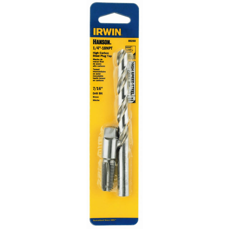 IRWIN - Irwin Hanson High Speed Steel Drill and Tap Bit 1/4 in. 2 pc