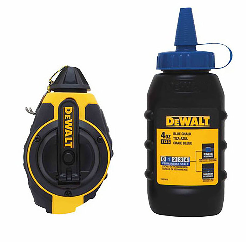 DEWALT - DeWalt 4 oz Blue Chalk and Reel Set 100 ft. Black/Yellow