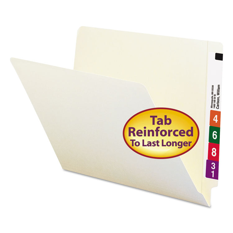 Smead - Heavyweight Manila End Tab Folders, 9" High Front, Straight Tabs, Letter Size, 0.75" Expansion, Manila, 100/Box