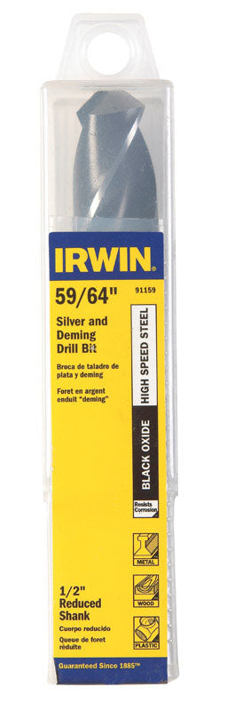 IRWIN - Irwin 59/64 in. X 6 in. L High Speed Steel Drill Bit Straight Shank 1 pc